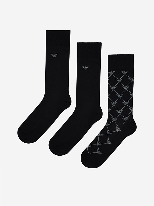 Набор (3 пары носков) муж Emporio Armani EM000554 AF20089 MC061 BLACK/BLACK/BLACK - 0