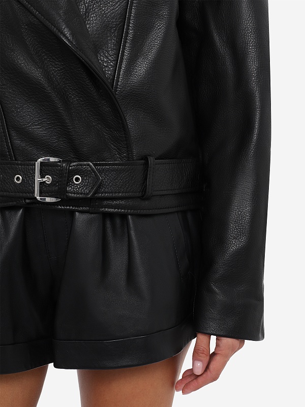 Куртка кожаная жен MANOKHI A0070006 BLACK - 6