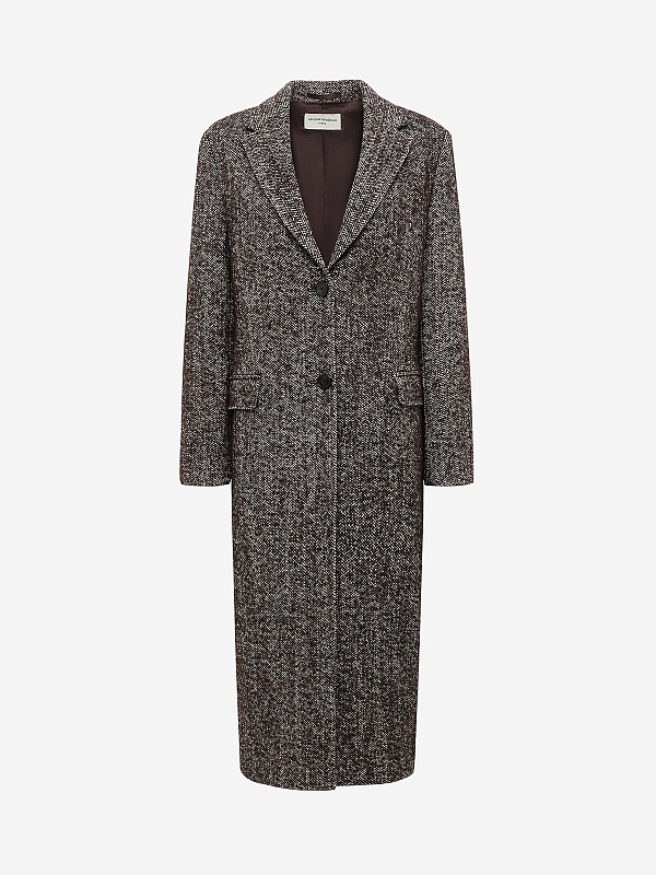 Пальто жен Officine Generale W25WCTS653 ICEDCOFFEE/ECRU - 4