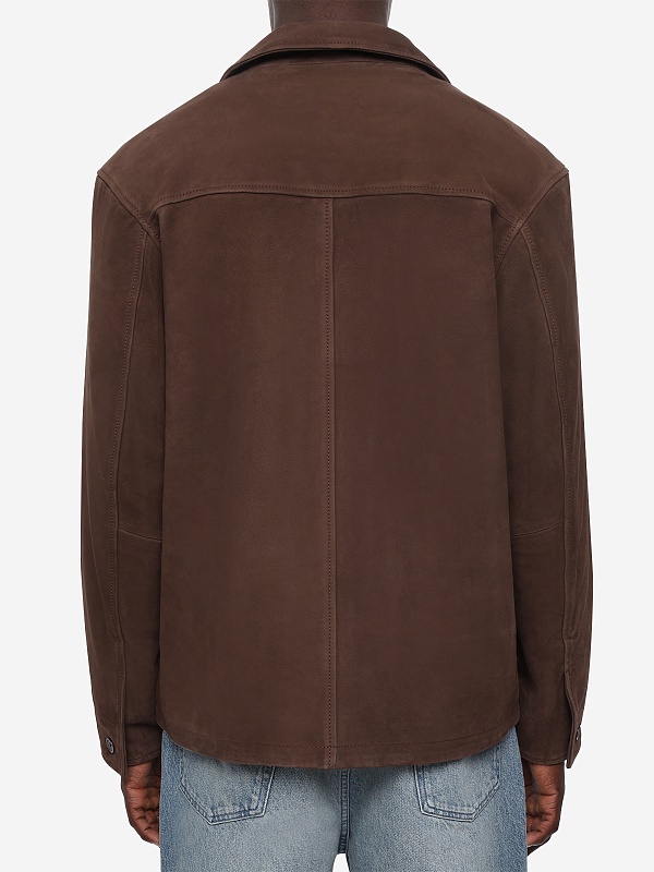 Куртка кожаная муж Officine Generale S26MLTR550PRE BROWN - 5