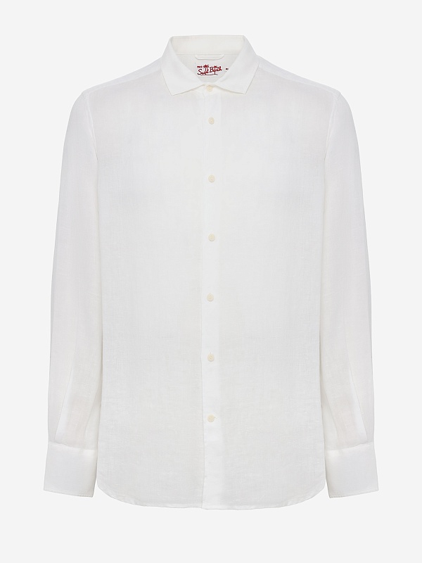 Рубашка муж MC2 Saint Barth PAMP001 01896H LINEN 01 WHITE - 4