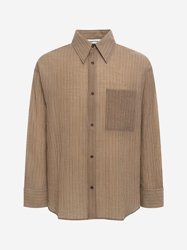 Рубашка муж Tonywack WBF12SH502 OLIVE STRIPE - 0