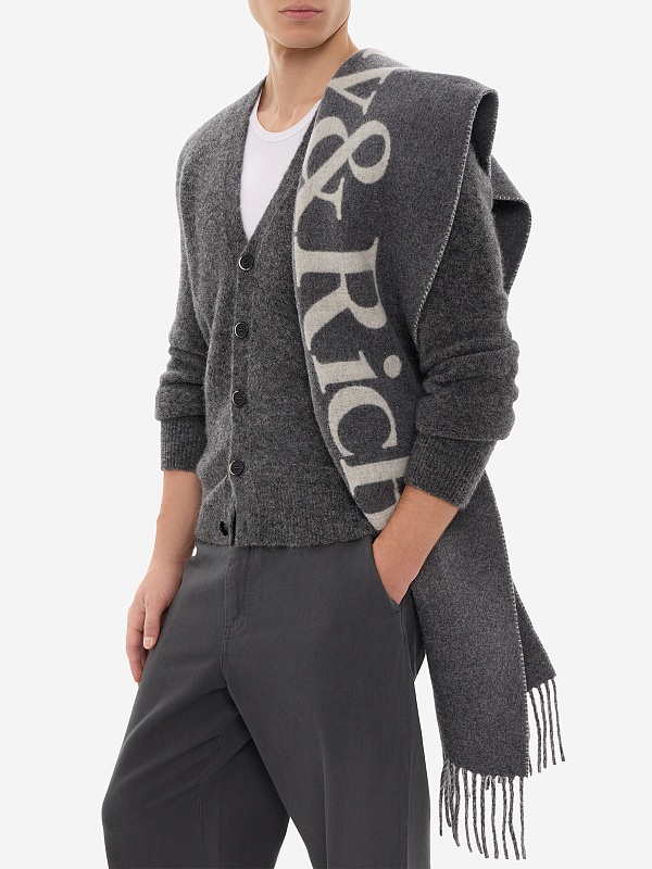 Шарф муж Sporty & Rich AC05262300GY16 Gray - 1
