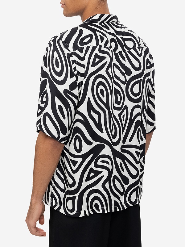 Рубашка муж Officine Generale S25MSHI008 BLACK/ECRU - 3