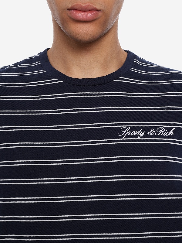 Футболка с длинным рукавом муж Sporty & Rich TO124710326BL107 Dark Navy/White - 5