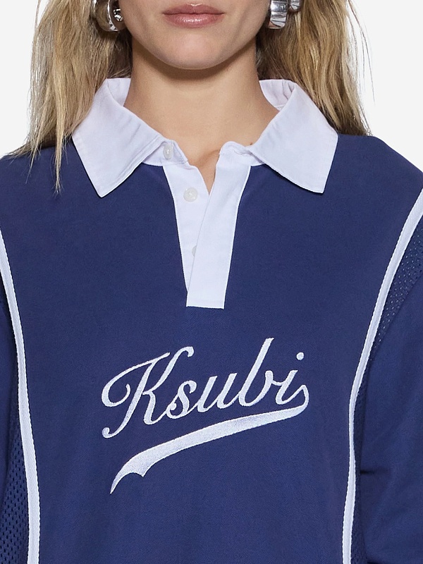 Поло с длинным рукавом жен Ksubi WPS26FT008 navy - 3