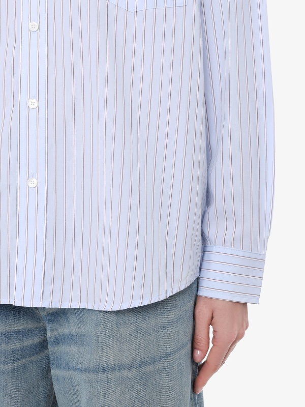 Рубашка жен DUNST UDSH6A104B2 SKY BLUE STRIPE - 5