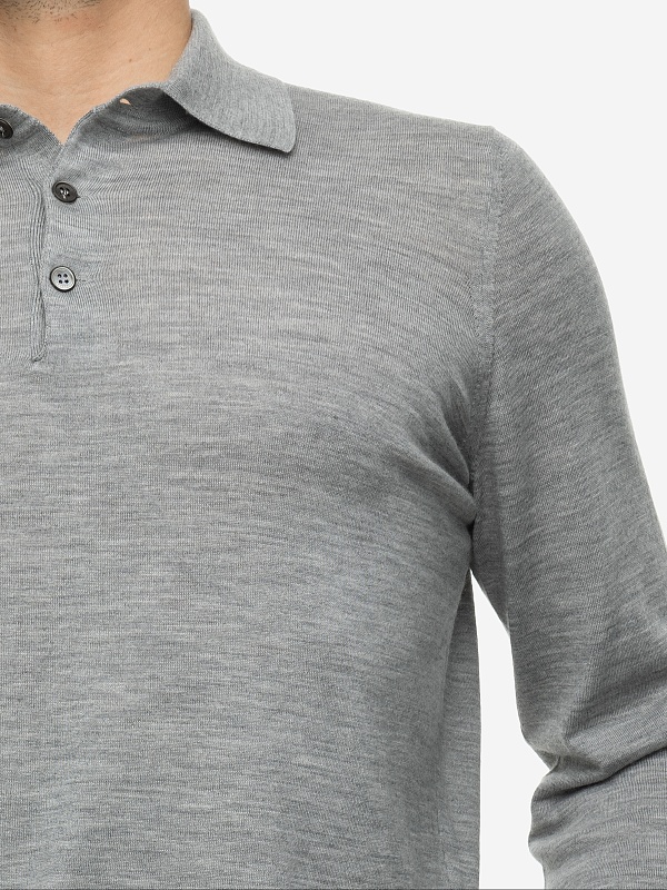 Поло с длинным рукавом муж Brunello Cucinelli M2400295 GRIGIO - 4