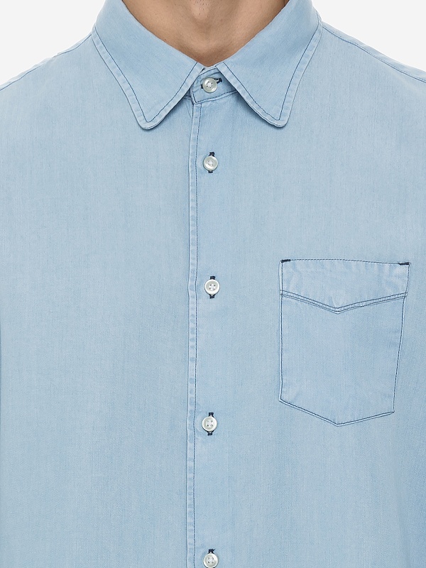 Рубашка муж Officine Generale S24MSHI006PRE LIGHT INDIGO - 5