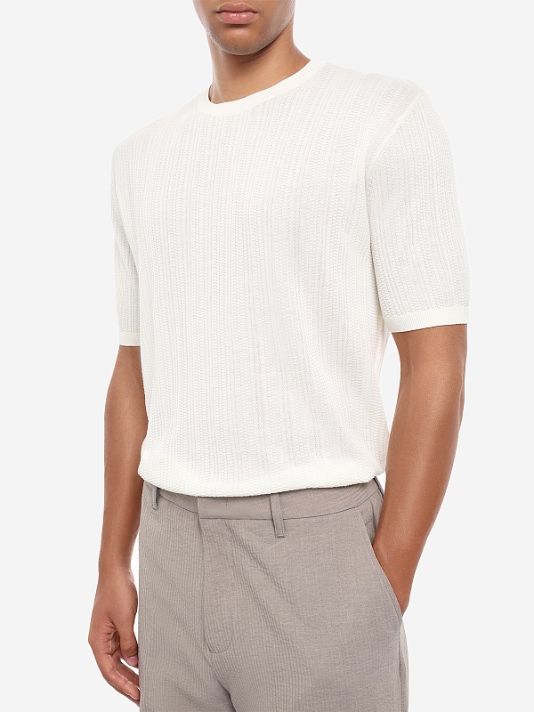 Джемпер с коротким рукавом муж Emporio Armani EM004740 AF23761 U1107 CLOUD CREAM - 3