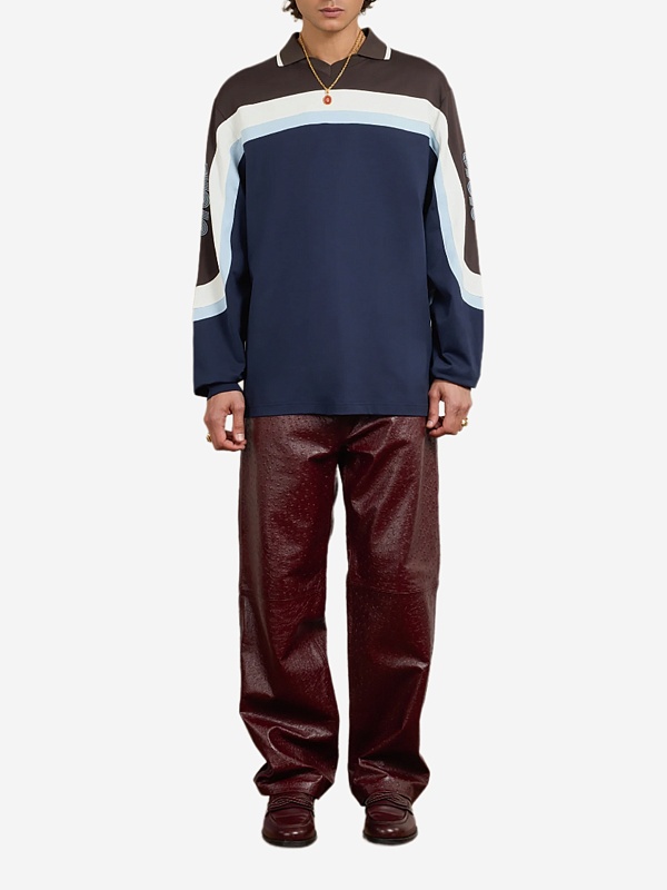 Поло с длинным рукавом муж Drôle de Monsieur I-PL159-CO195-NY NAVY - 2