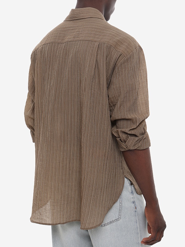 Рубашка муж Tonywack WBF12SH502 OLIVE STRIPE - 4