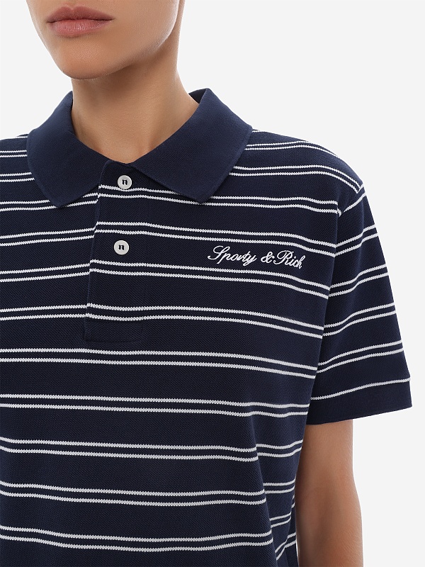 Поло жен Sporty & Rich TO085710326BL107 Dark Navy/White White - 5
