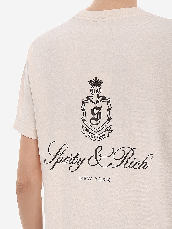 Футболка унисекс Sporty & Rich TO04365232WH37 Ecru - 5