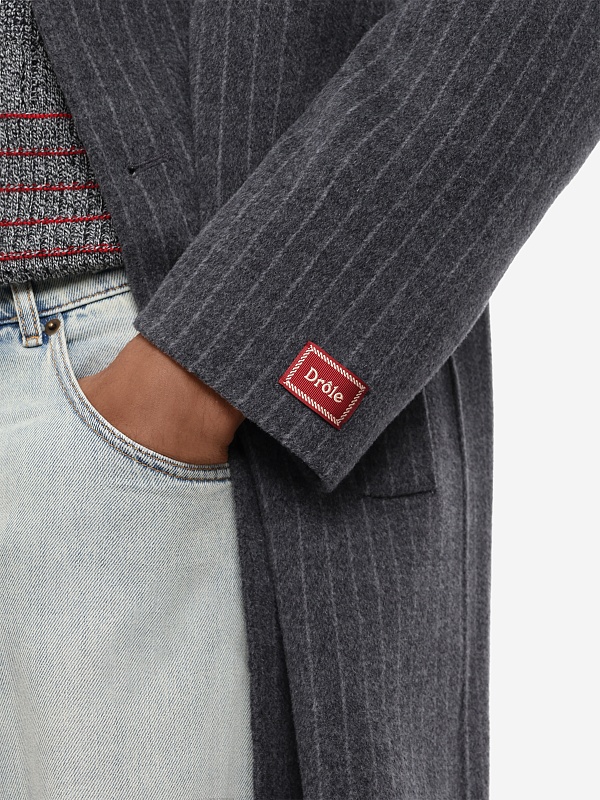 Пальто муж Drôle de Monsieur L-CT151-WO041-DGR DARK GREY - 5