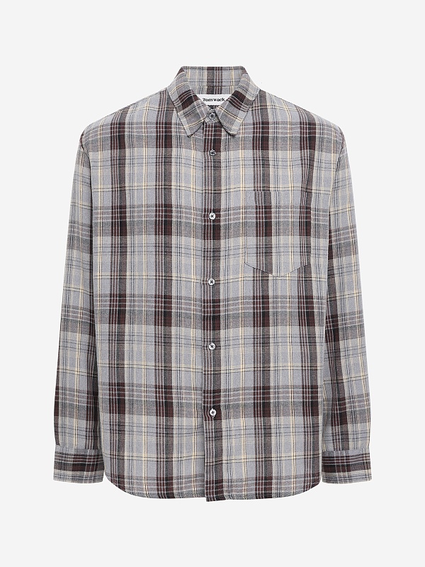 Рубашка муж Tonywack BF12SH901 GREY/BROWN - 0