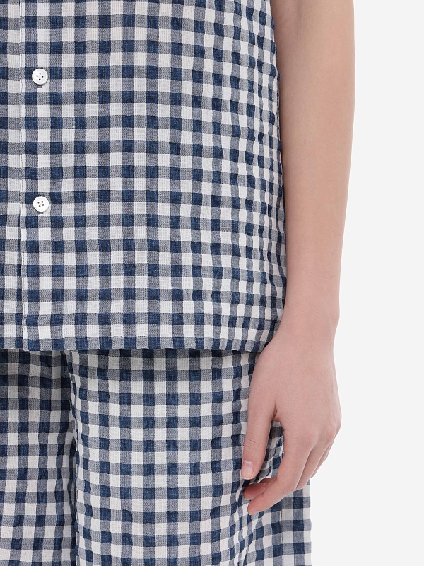 Рубашка жен DUNST UDSH6B133N2 NAVY CHECK - 5