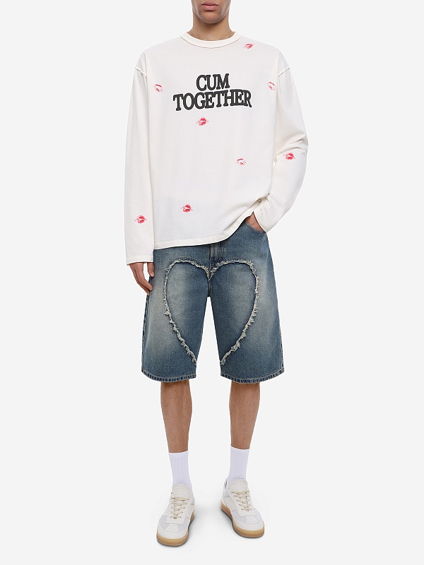 Футболка с длинным рукавом муж Carne Bollente SS26LT0601 Off-White - 1