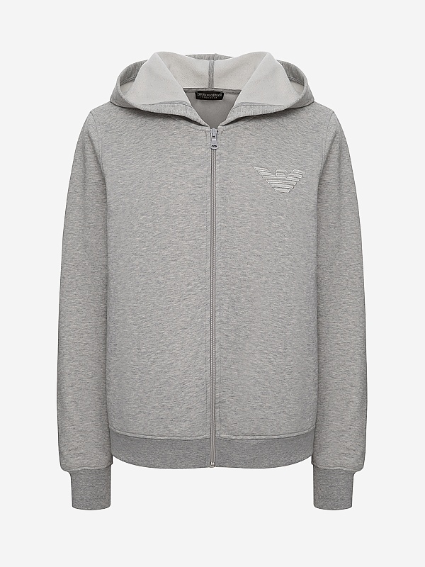 Толстовка на молнии жен Emporio Armani EW000392 AF15356 O8002 WARM GREY MELANGE - 0