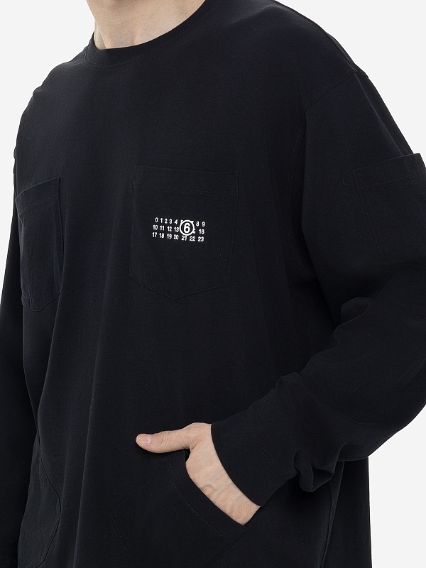 Футболка с длинным рукавом муж MM6 SH2NH0001 S23588 900 - 5