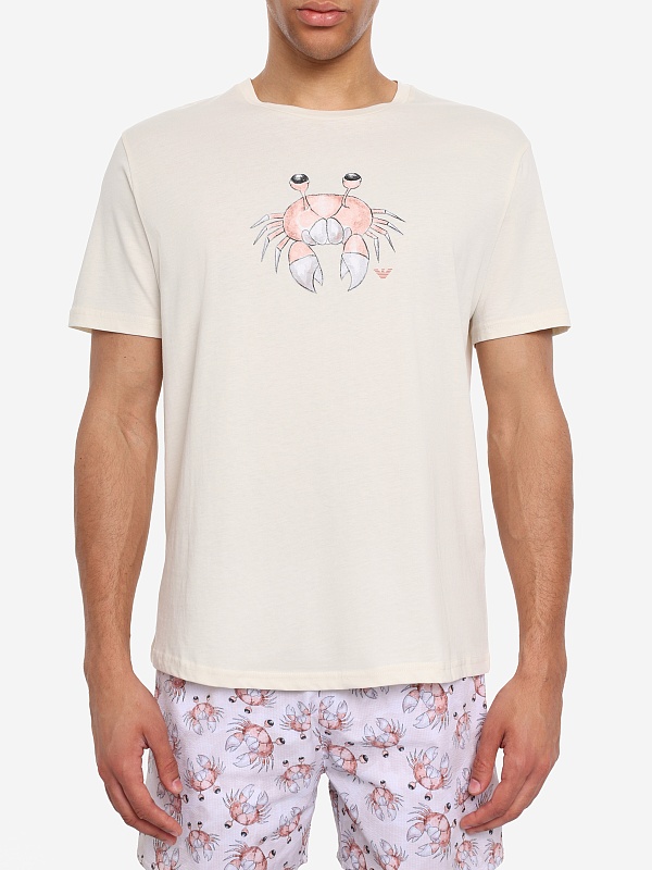 Футболка муж Emporio Armani EM000574 AF20447 F1059 CREAM PRINT CRAB - 3