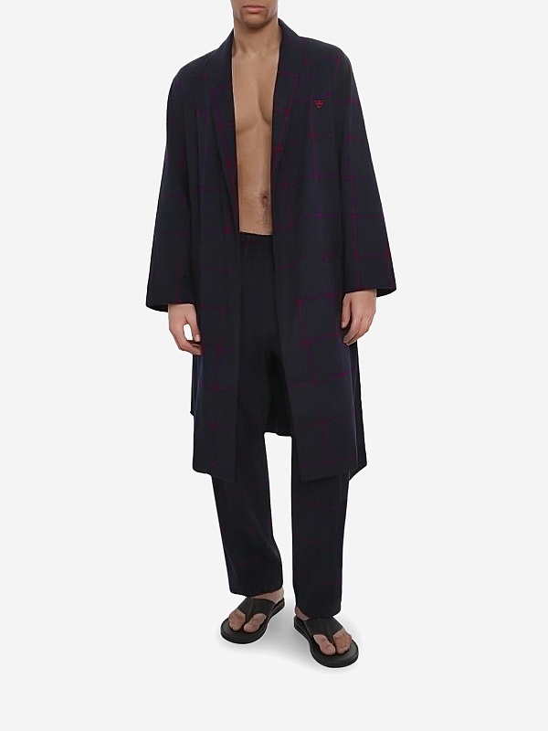 Халат муж Emporio Armani EM002248 AF15008 FB058 AR.BLUE-RHUBA CHECK - 1