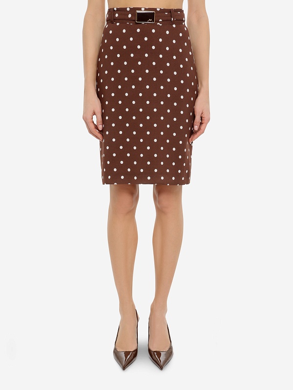 Юбка жен Rowen Rose SKR_RR463_M_v2 Brown Polka Dots - 3