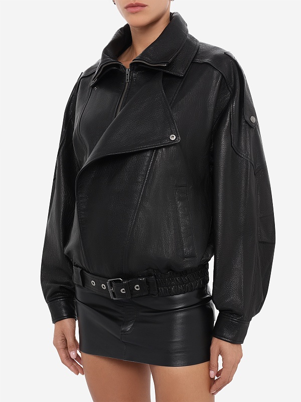 Куртка кожаная жен MANOKHI A05150 BLACK - 3