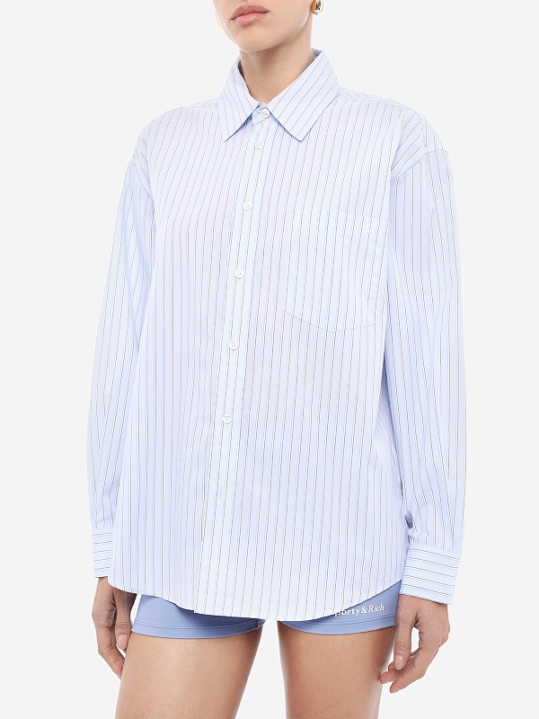 Рубашка жен DUNST UDSH6A104B2 SKY BLUE STRIPE - 3