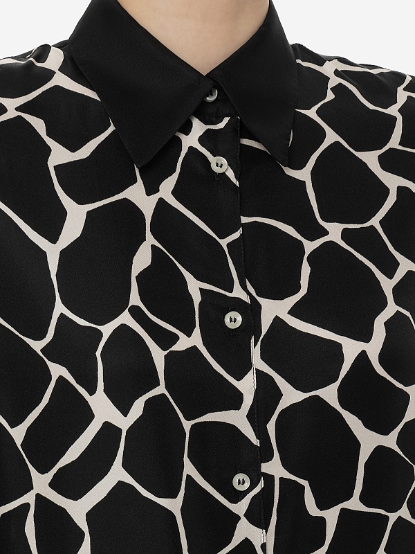 Блуза жен Officine Generale S24WSHI005 BLACK/WHITE - 5