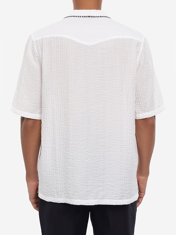 Рубашка муж Officine Generale S26MSHI005PRE WHITE/BLACK - 4