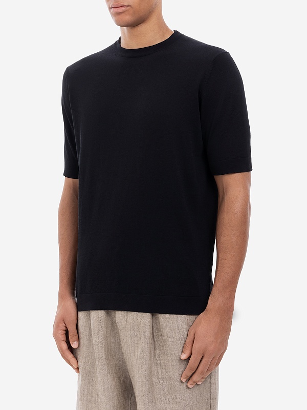 Джемпер с коротким рукавом муж Filippo De Laurentiis TS0MC CR14R 990 black - 1