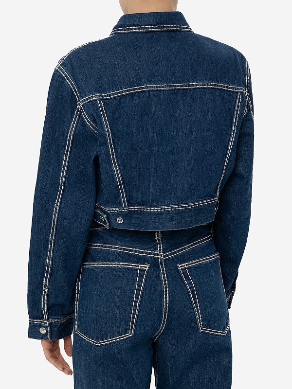 Куртка джинсовая жен Re/Done 148-06WCRPTRU/A CHUNKY STITCH INDIGO - 4