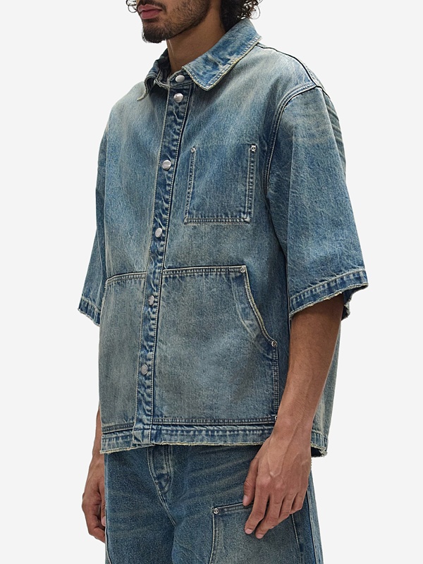 Рубашка муж PURPLE M0024-WOSB226 LT INDIGO - 2