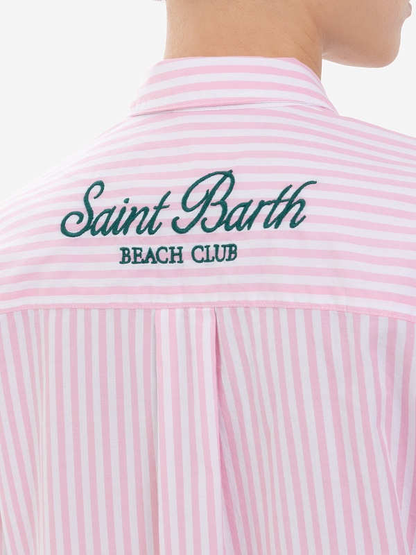 Рубашка жен MC2 Saint Barth BRIG001 03863H POPELINE SB BEACH STRIPES V 21 EMB - 4