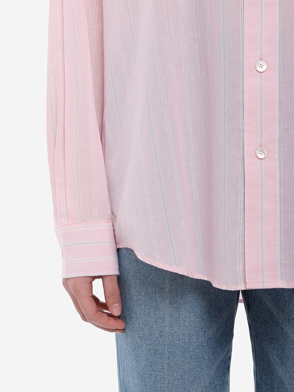 Рубашка жен DUNST UDSH6A104P1 SOFT PINK STRIPE - 5