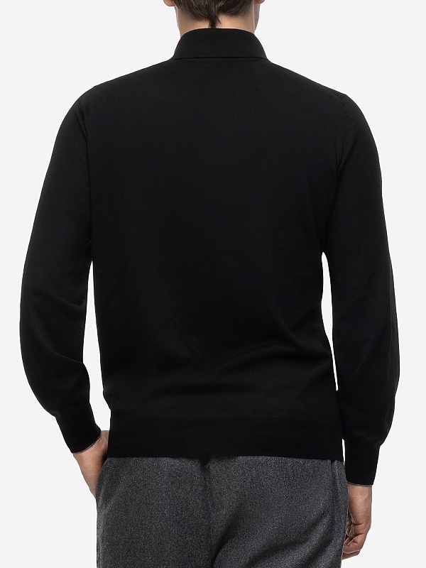 Поло с длинным рукавом муж Brunello Cucinelli M2400295 NERO - 3