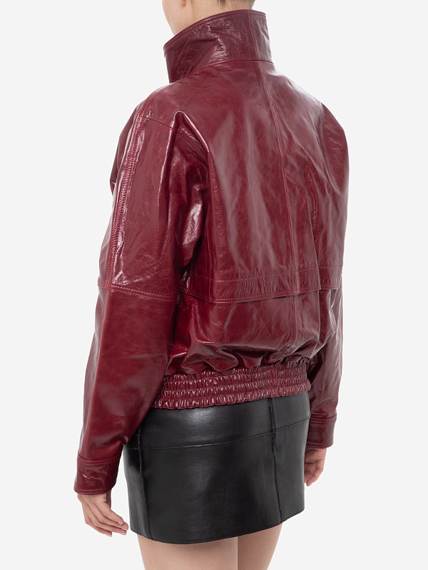 Куртка кожаная жен Burka an-2427 Малиновый - 3