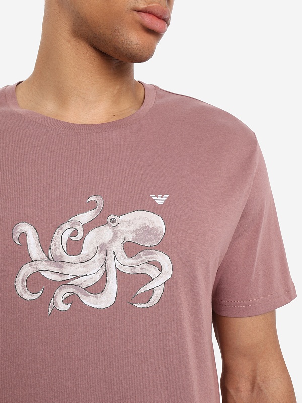 Футболка муж Emporio Armani EM000574 AF20447 FA039 MAUVE PRINT OCTOPUS - 5