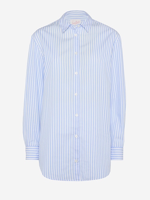 Рубашка жен MC2 Saint Barth BRIG001 03864H POPELINE SB BEACH STRIPES V 31 EMB - 0