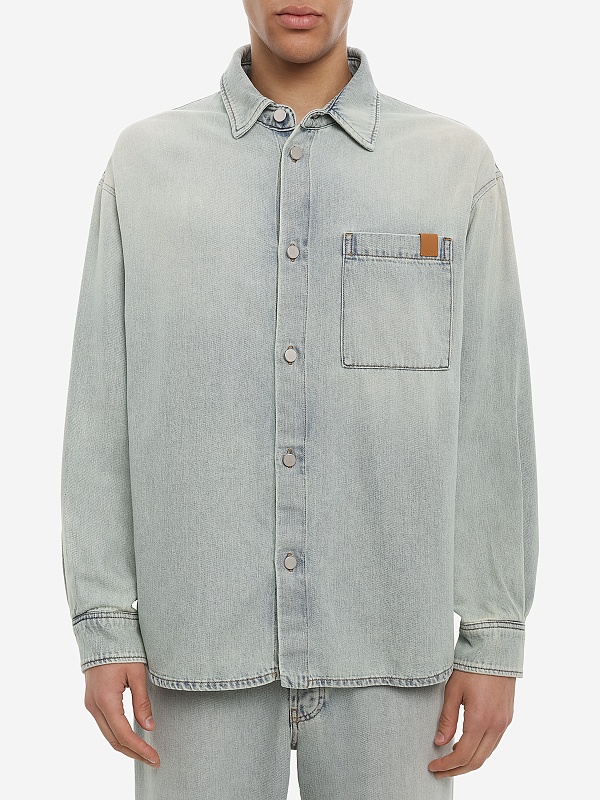 Рубашка муж DARKPARK MSH06P TBL01W065 BLUESH WHITE - 4