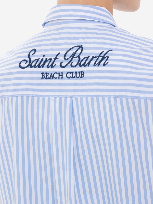 Рубашка жен MC2 Saint Barth BRIG001 03864H POPELINE SB BEACH STRIPES V 31 EMB - 4