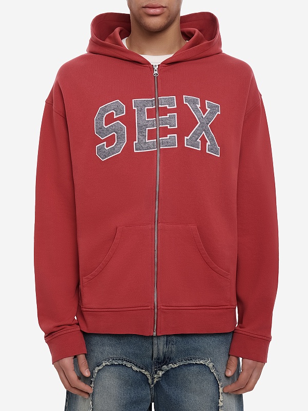 Толстовка на молнии муж Carne Bollente SS26ZH0101 Off-Red - 3