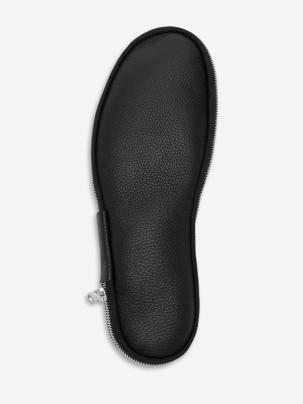 Домашние тапочки муж ROBERTO di PAOLO QUEBO Zip-Pouch Slipper BLACK - 6