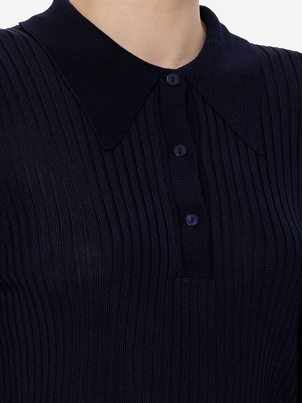 Поло с длинным рукавом жен Officine Generale W24WKNT321 DARK NAVY - 5