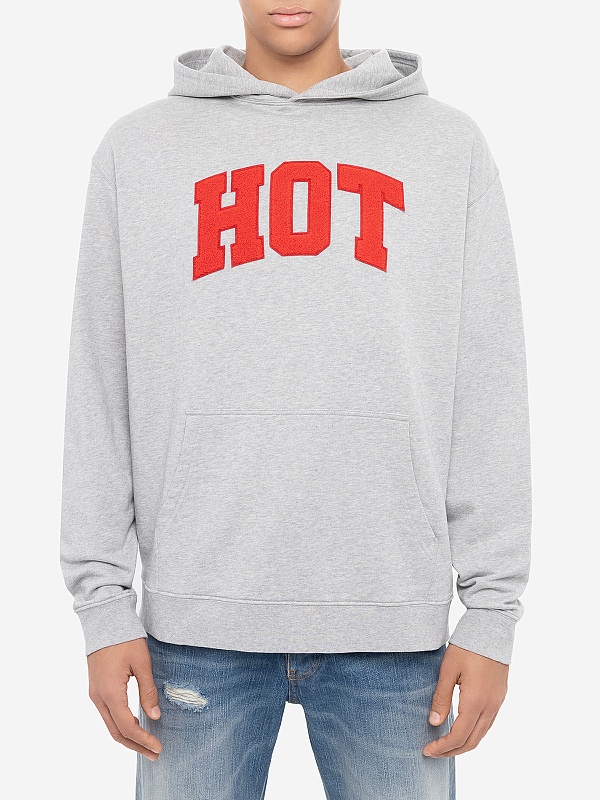 Худи муж Carne Bollente AW25H0103 Melange Grey - 3