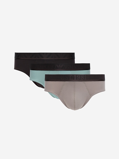 Набор (трусы 3 пары) муж Emporio Armani EM000258 AF10780 M6132 CHOCO/FUNGI/SURF - 0
