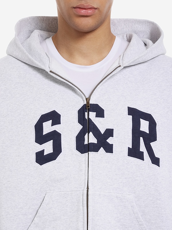 Толстовка на молнии муж Sporty & Rich ST08864082GY03 Heather Gray - 5
