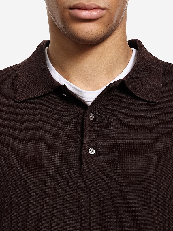 Поло с длинным рукавом муж Officine Generale W25MKNT309 ICED COFFEE - 3