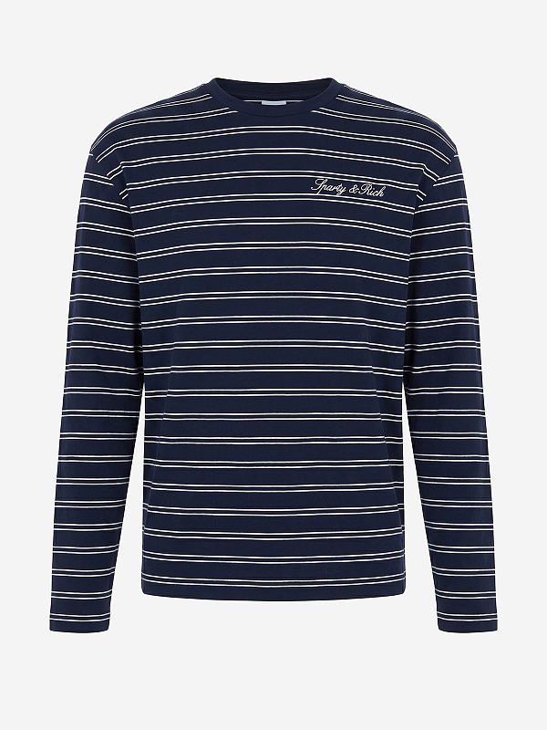 Футболка с длинным рукавом муж Sporty & Rich TO124710326BL107 Dark Navy/White - 0
